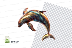 Iridescent dolphin clipart Product Image 1