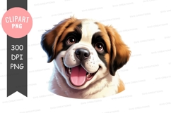 Happy saint bernard puppy clipart png Product Image 1