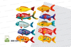 Colorful fish clipart Product Image 1