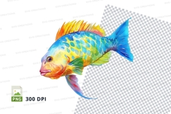 Colorful fish clipart Product Image 1