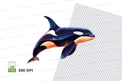 Vibrant orca whale clipart Product Image 1