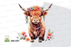 Floral highland cow Product Image 1
