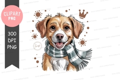 Happy puppy with scarf clipart png Product Image 1