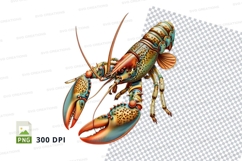 Colorful lobster clipart Product Image 1