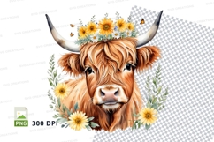 Floral highland cow Product Image 1