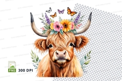 Floral highland cow Product Image 1