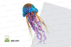 Colorful jellyfish clipart png Product Image 1
