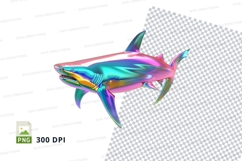 Colorful shark clipart png Product Image 1