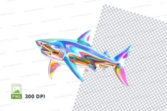 Colorful shark clipart png Product Image 1