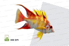 Colorful tropical fish clipart png Product Image 1