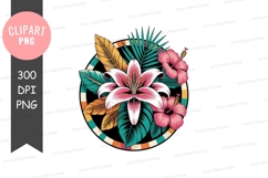 Tropical floral clipart png Product Image 1