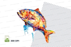 Colorful fish clipart png Product Image 1