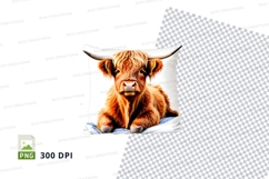 Cute highland cow clipart png Product Image 1
