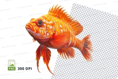 Vibrant orange fish clipart png Product Image 1