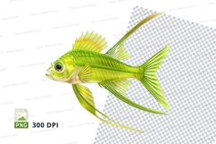 Green fish clipart png Product Image 1