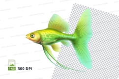 Green and yellow fish clipart png Product Image 1