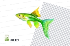 Green fish clipart png Product Image 1