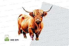Highland cow clipart png Product Image 1