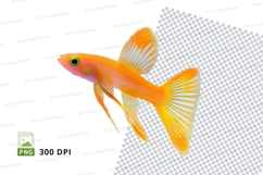 Vibrant orange fish clipart png Product Image 1