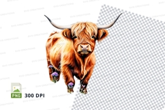 Highland cow clipart png Product Image 1