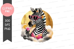 Zebra enjoying a cocktail Product Image 1