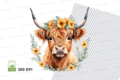 Decorative highland cow clipart png Product Image 1
