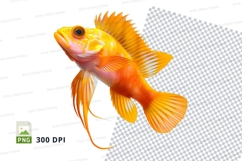 Vibrant orange fish clipart png Product Image 1