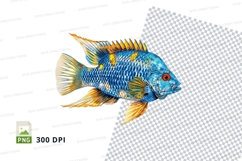 Colorful tropical fish clipart png Product Image 1