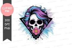 Colorful skull clipart png Product Image 1