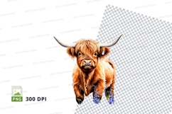 Cute highland cow clipart png Product Image 1
