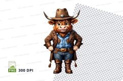 Cartoon cowboy bull clipart png Product Image 1