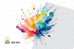 Colorful splash clipart png Product Image 1