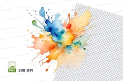 Colorful paint splatter clipart png Product Image 1