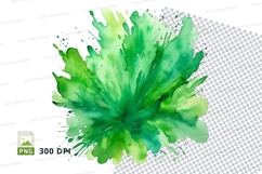 Green paint explosion clipart png Product Image 1