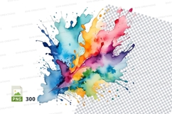 Colorful paint splatter clipart png Product Image 1