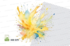 Colorful paint splatter clipart png Product Image 1