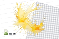 Yellow liquid splash clipart png Product Image 1