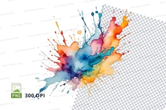 Colorful paint splash clipart png Product Image 1