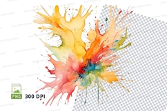 Colorful paint splatter clipart png Product Image 1