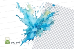 Blue paint splash clipart png Product Image 1