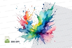 Colorful paint splatter clipart png Product Image 1