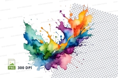 Colorful paint splash clipart png Product Image 1