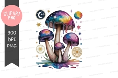 Galactic mushrooms clipart png Product Image 1
