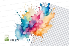 Colorful paint splash clipart png Product Image 1
