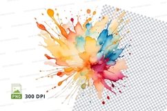 Colorful splash clipart png Product Image 1