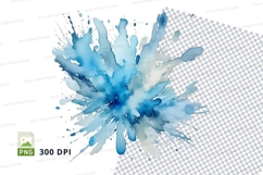 Blue splash clipart png Product Image 1