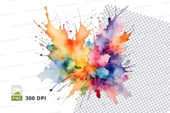 Colorful splash clipart png Product Image 1