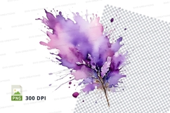 Watercolor flower clipart png Product Image 1
