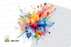 Colorful splatter clipart png Product Image 1