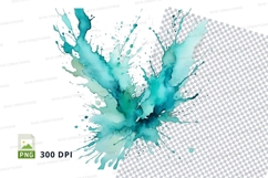Splash of blue paint clipart png Product Image 1
